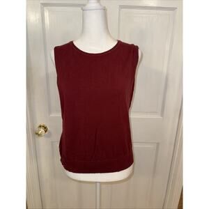August Silk maroon or wine-colored sleeveless knit tank top XL